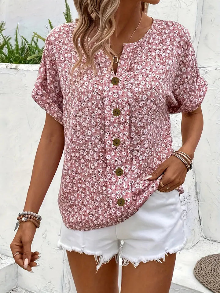 Jelena - Haut Floral Estival Élégant