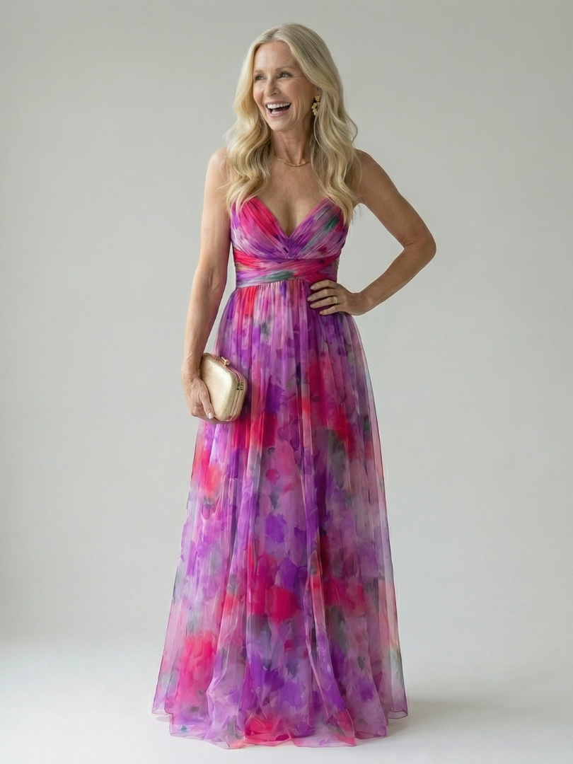 GirardLyon| Robe Maxi à Enveloppe Douce Isel