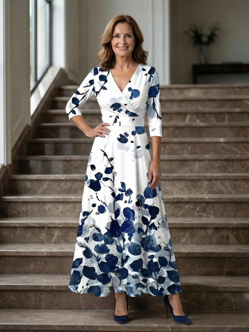 GirardLyon | Robe Midi Croisée à Col Celine