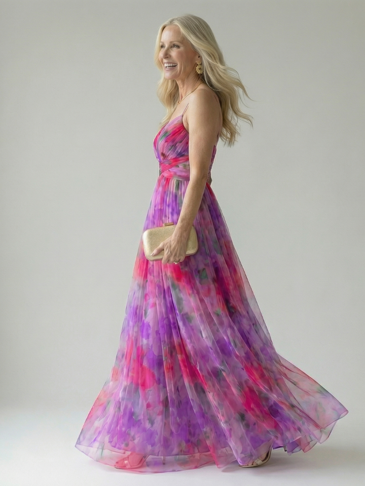 GirardLyon| Robe Maxi à Enveloppe Douce Isel