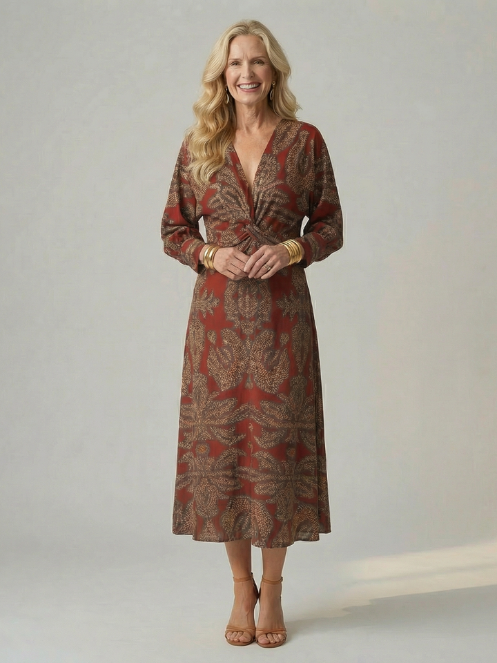 GirardLyon | Robe Midi Wrap Naturelle Lune
