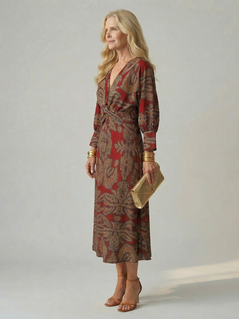 GirardLyon | Robe Midi Wrap Naturelle Lune