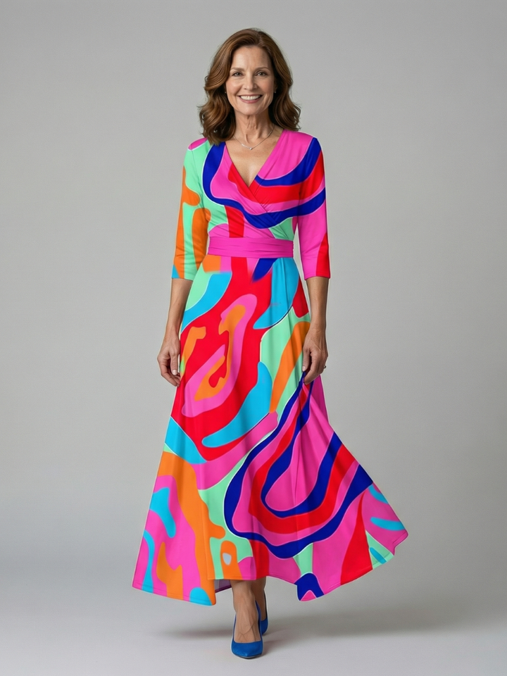 GirardLyon | Robe Midi Croisée à Col Celine