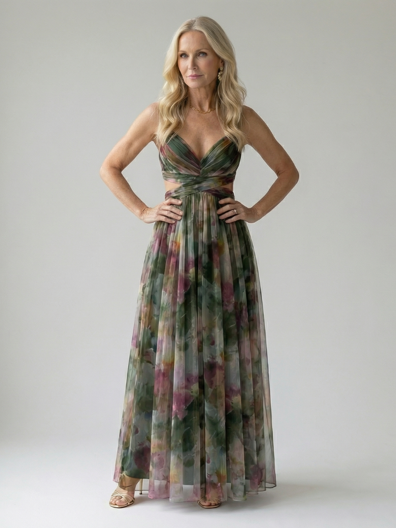 GirardLyon| Robe Maxi à Enveloppe Douce Isel