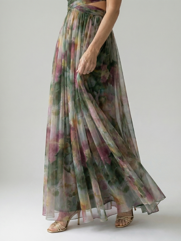 GirardLyon| Robe Maxi à Enveloppe Douce Isel
