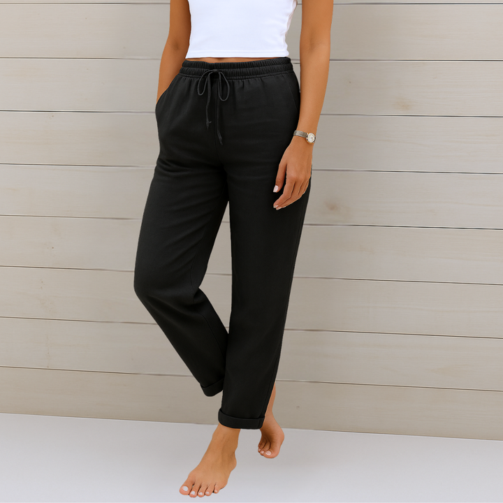 Maja - Pantalons extensibles en lin respirant de qualité supérieure