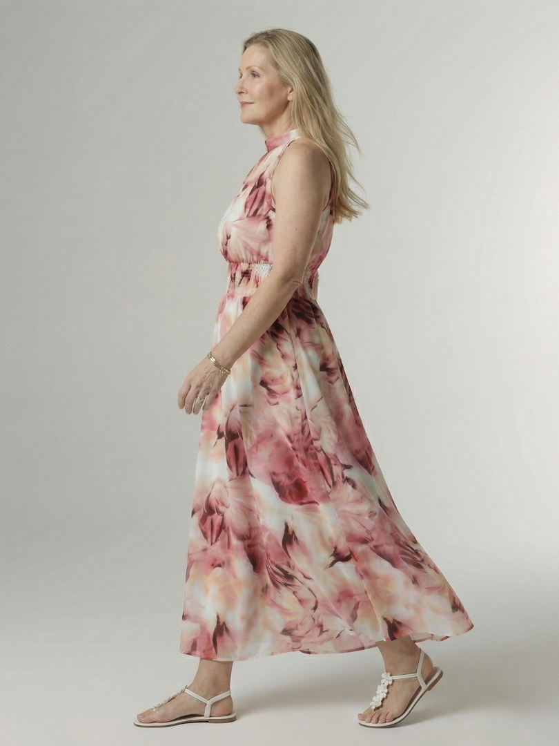 GirardLyon | Robe Midi à Encolure Halter Froncée Sylin