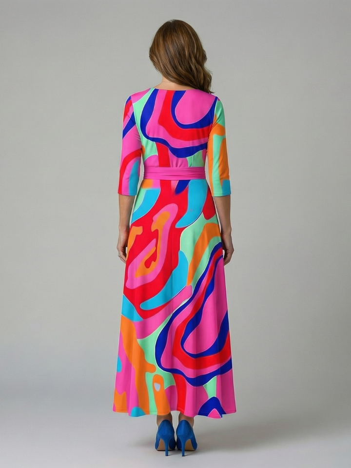 GirardLyon | Robe Midi Croisée à Col Celine