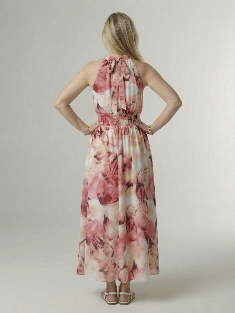 GirardLyon | Robe Midi à Encolure Halter Froncée Sylin