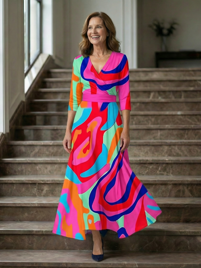 GirardLyon | Robe Midi Croisée à Col Celine