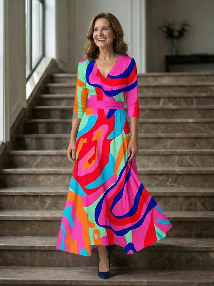 GirardLyon | Robe Midi Croisée à Col Celine