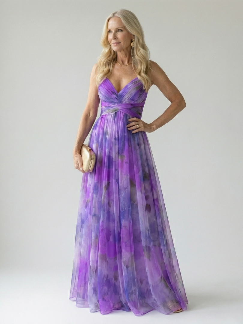 GirardLyon| Robe Maxi à Enveloppe Douce Isel