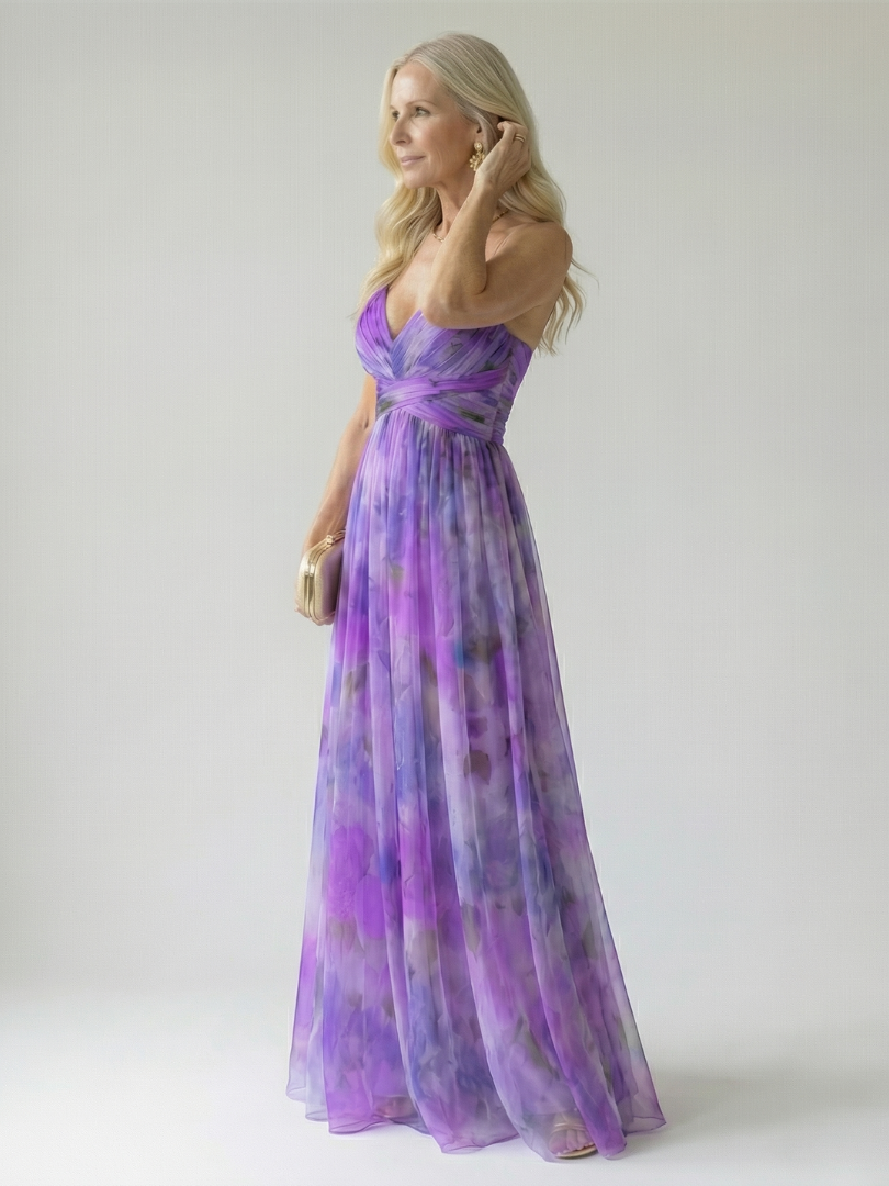 GirardLyon| Robe Maxi à Enveloppe Douce Isel