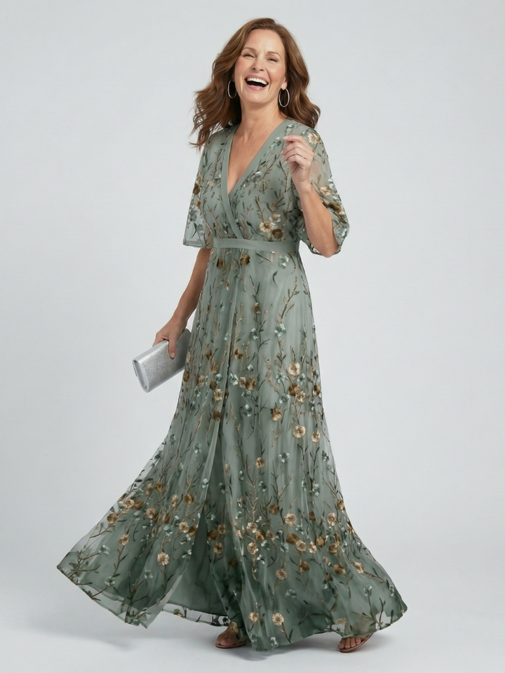 GirardLyon | Robe Maxi Halter Bloom Flow Selora