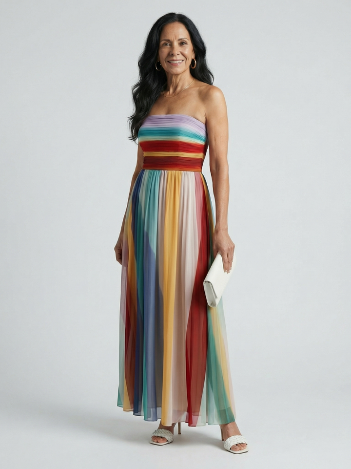 GirardLyon | Robe Maxi à Rayures Légères Sereine