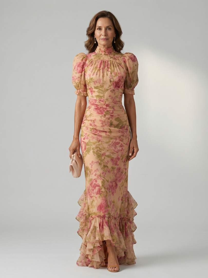 GirardLyon | Robe Maxi à Col Montant Doux Vianne