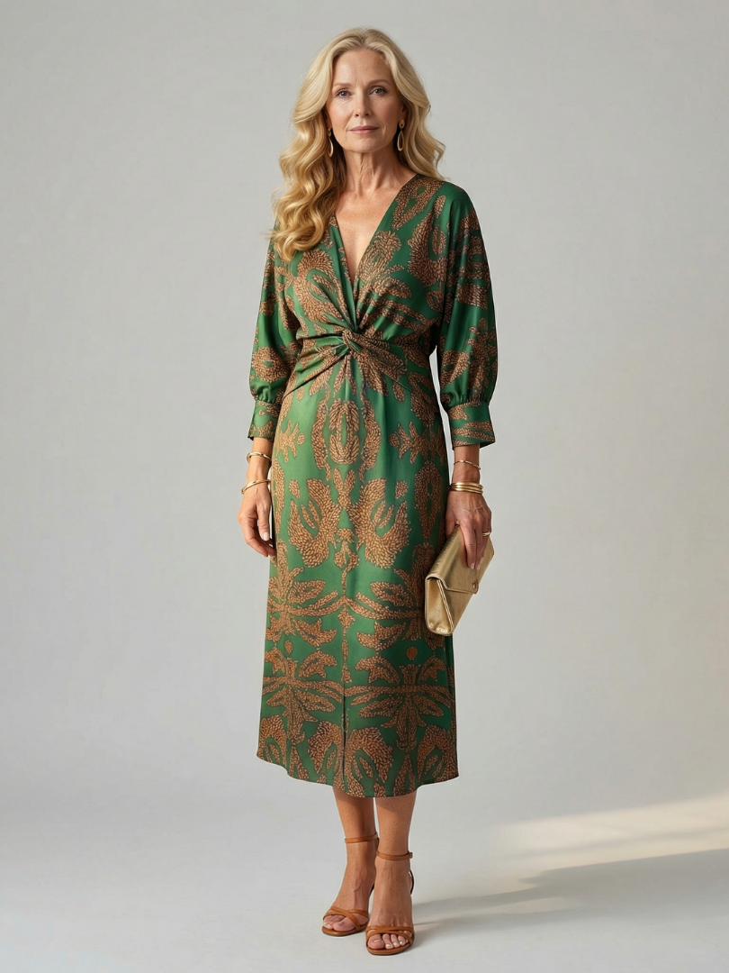 GirardLyon | Robe Midi Wrap Naturelle Lune