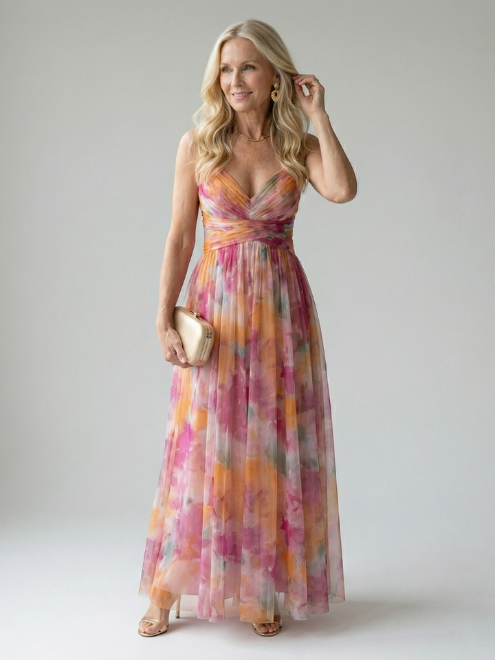 GirardLyon| Robe Maxi à Enveloppe Douce Isel