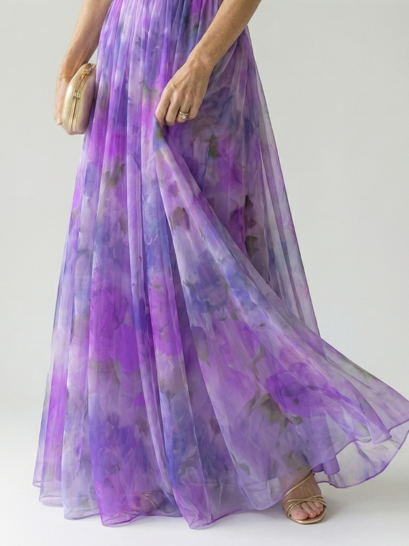 GirardLyon| Robe Maxi à Enveloppe Douce Isel