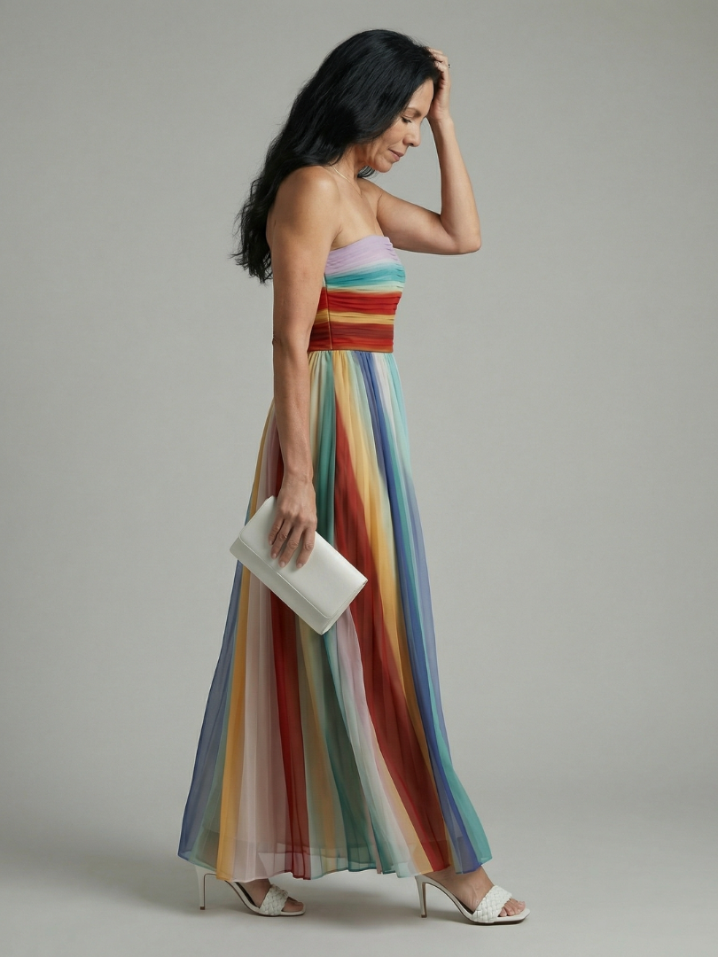 GirardLyon | Robe Maxi à Rayures Légères Sereine