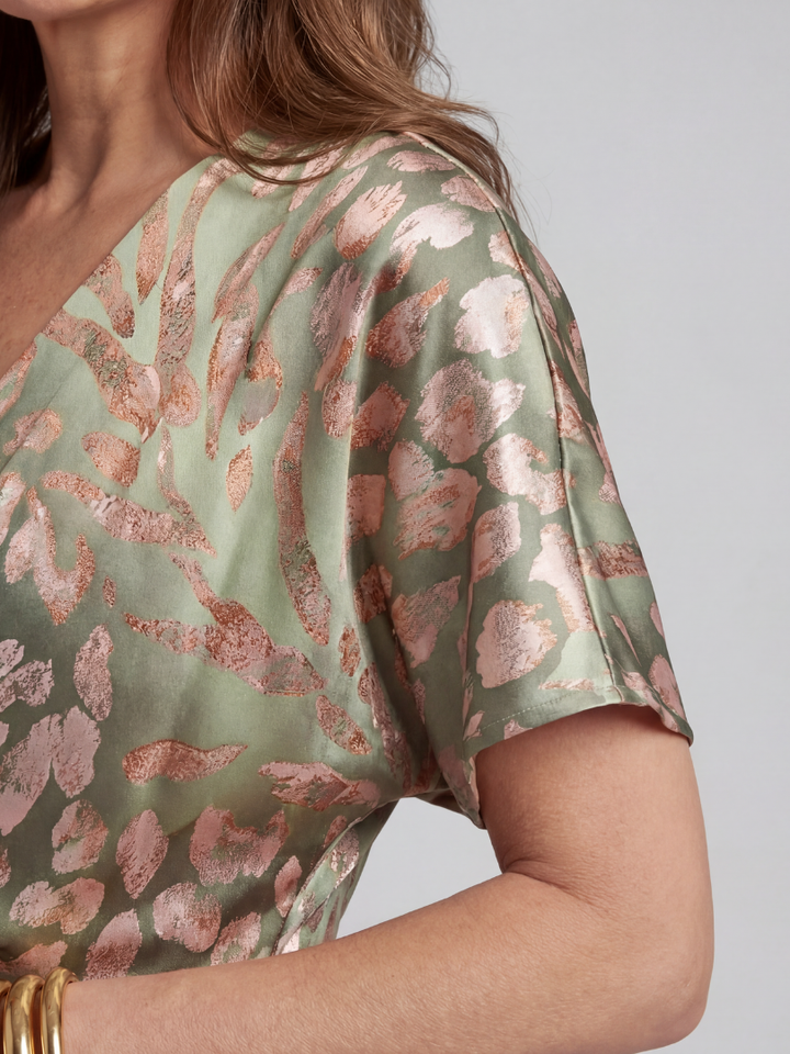 GirardLyon | Robe Midi à Imprimé Abstrait Coralie