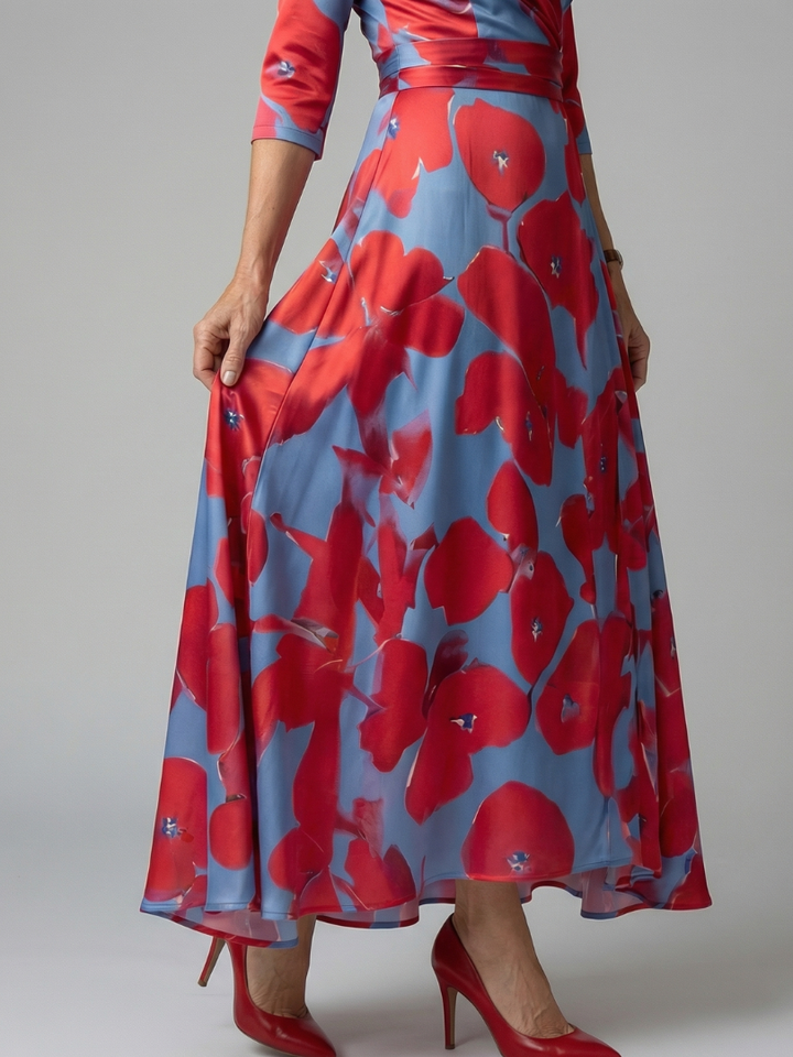 GirardLyon | Robe Midi Croisée à Col Celine