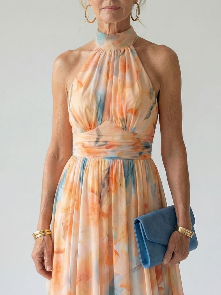 GirardLyon | Robe Midi à Col Halter Doux Elin