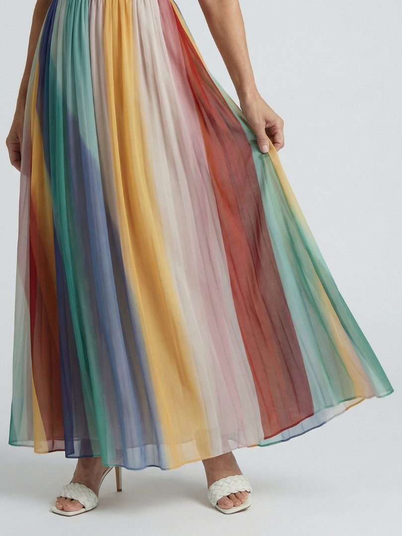 GirardLyon | Robe Maxi à Rayures Légères Sereine