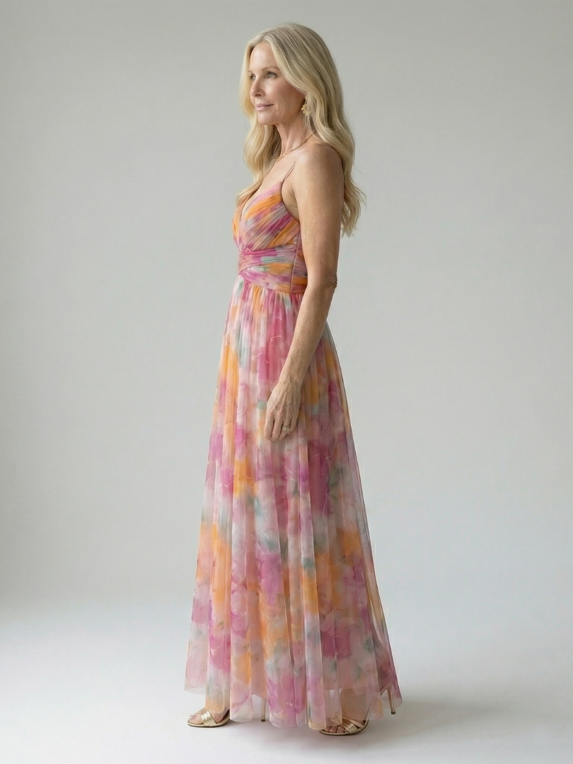 GirardLyon| Robe Maxi à Enveloppe Douce Isel