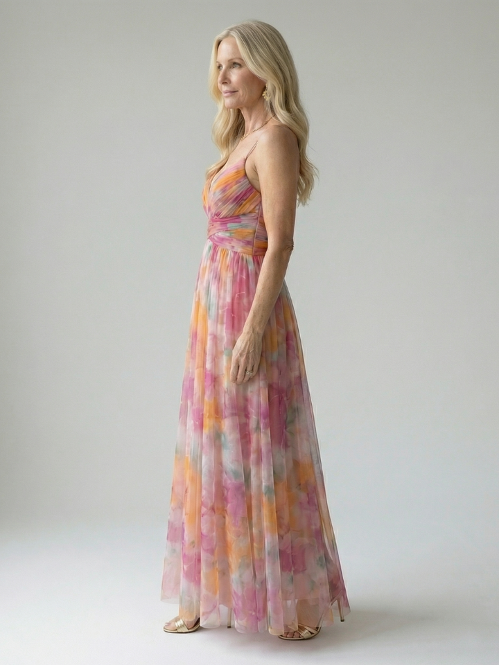 GirardLyon| Robe Maxi à Enveloppe Douce Isel