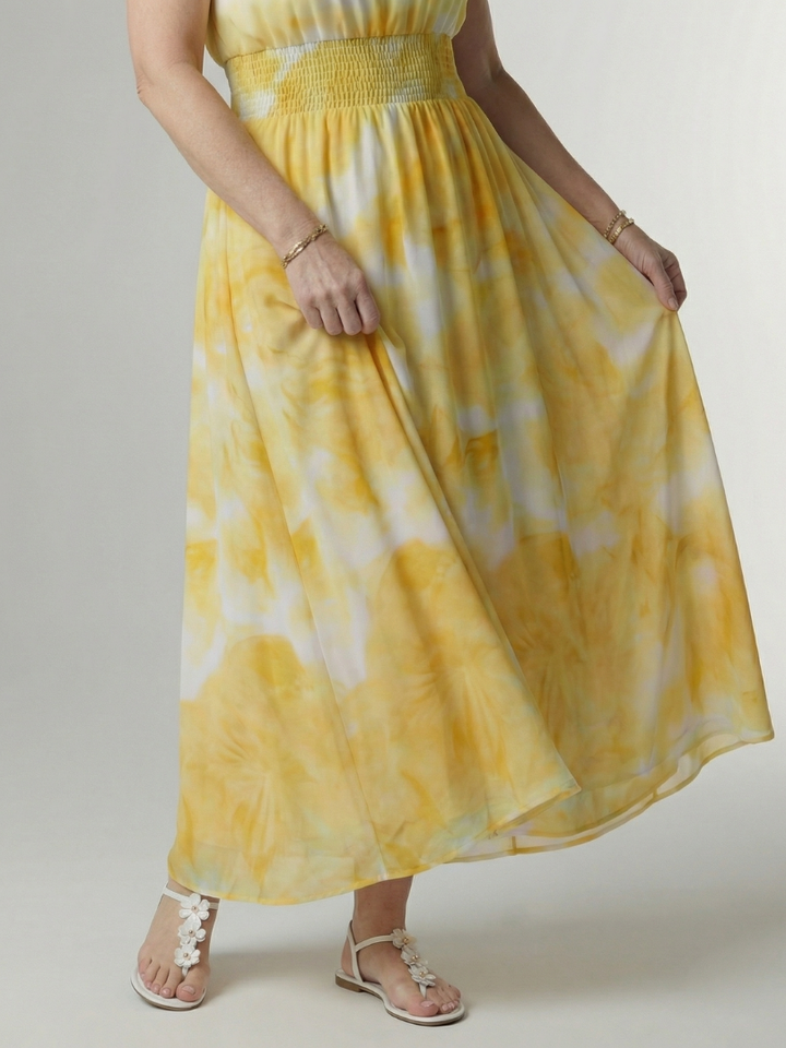 GirardLyon | Robe Midi à Encolure Halter Froncée Sylin
