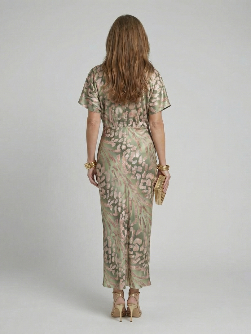 GirardLyon | Robe Midi à Imprimé Abstrait Coralie