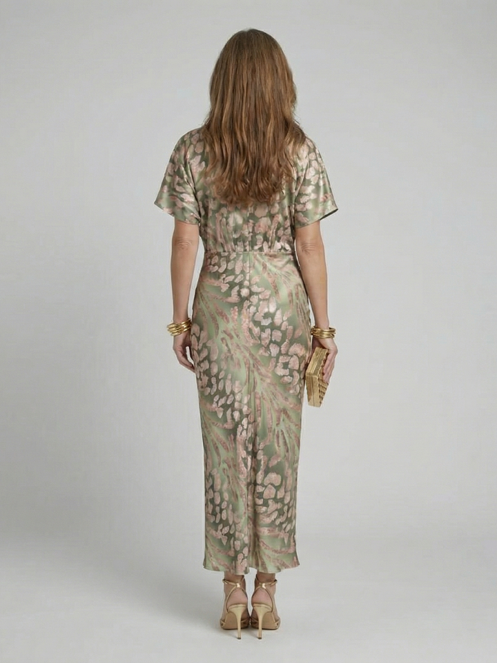 GirardLyon | Robe Midi à Imprimé Abstrait Coralie