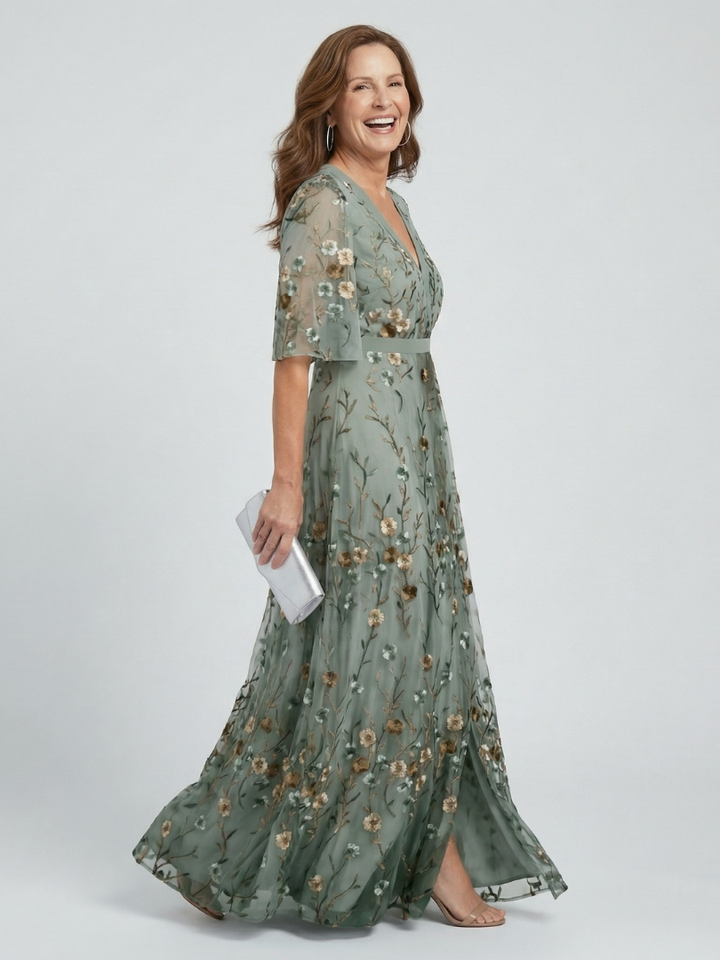 GirardLyon | Robe Maxi Halter Bloom Flow Selora
