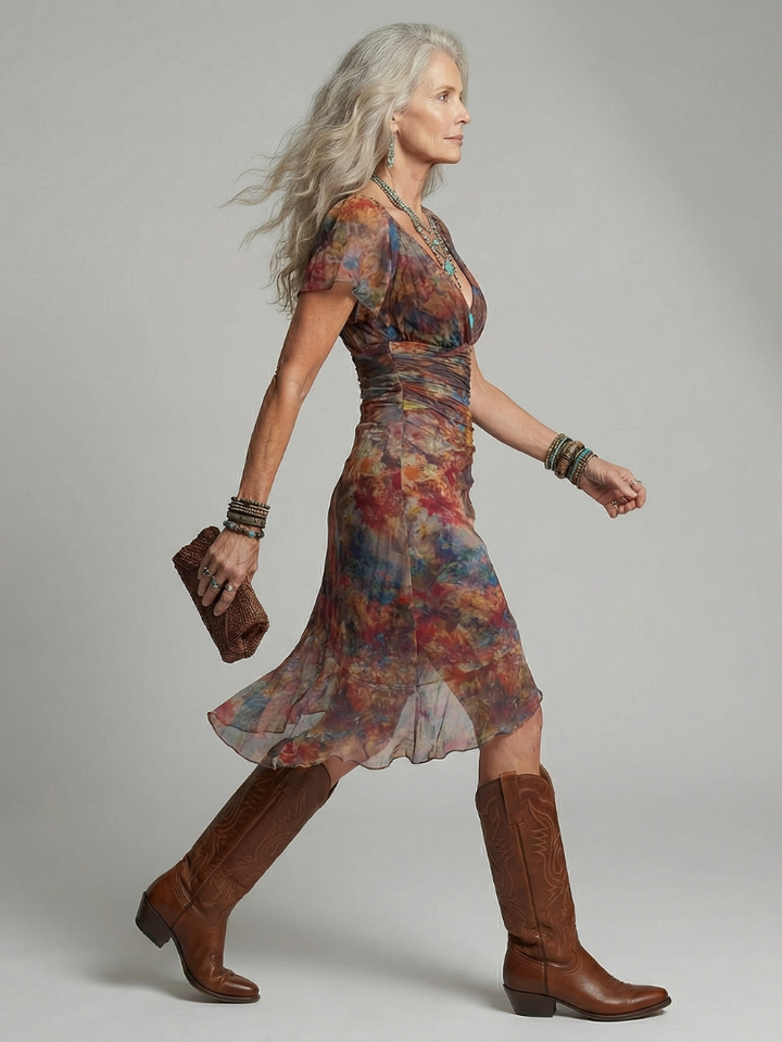 GirardLyon | Robe Midi Halter Silencieuse Aeris