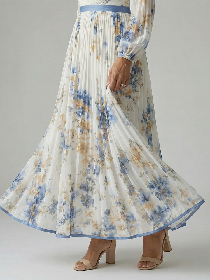 GirardLyon | Robe Midi Plissée à Enveloppe Rielle