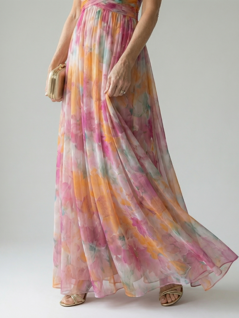 GirardLyon| Robe Maxi à Enveloppe Douce Isel