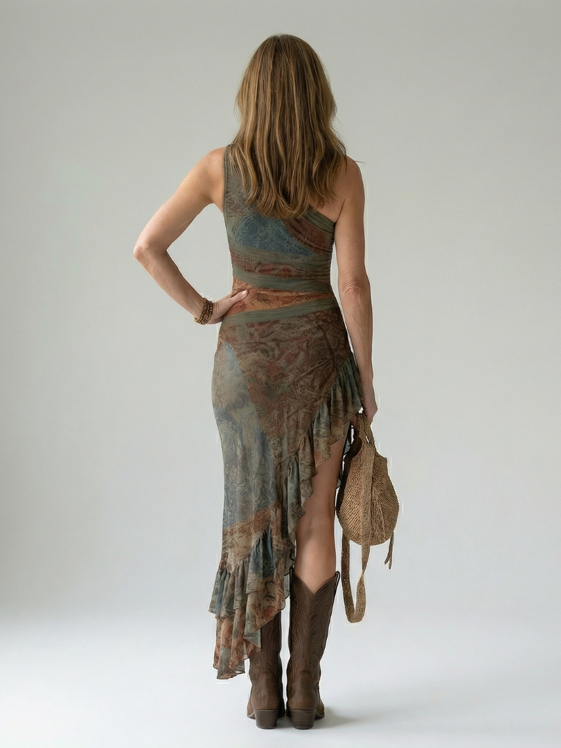 GirardLyon | Robe Midi Drapée Silencieuse Zalia