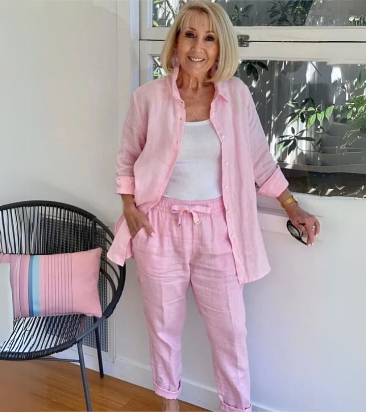 Martina - Ensemble Chemise et Pantalon en Lin et Coton