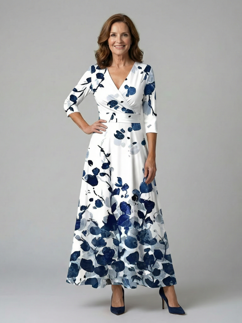 GirardLyon | Robe Midi Croisée à Col Celine
