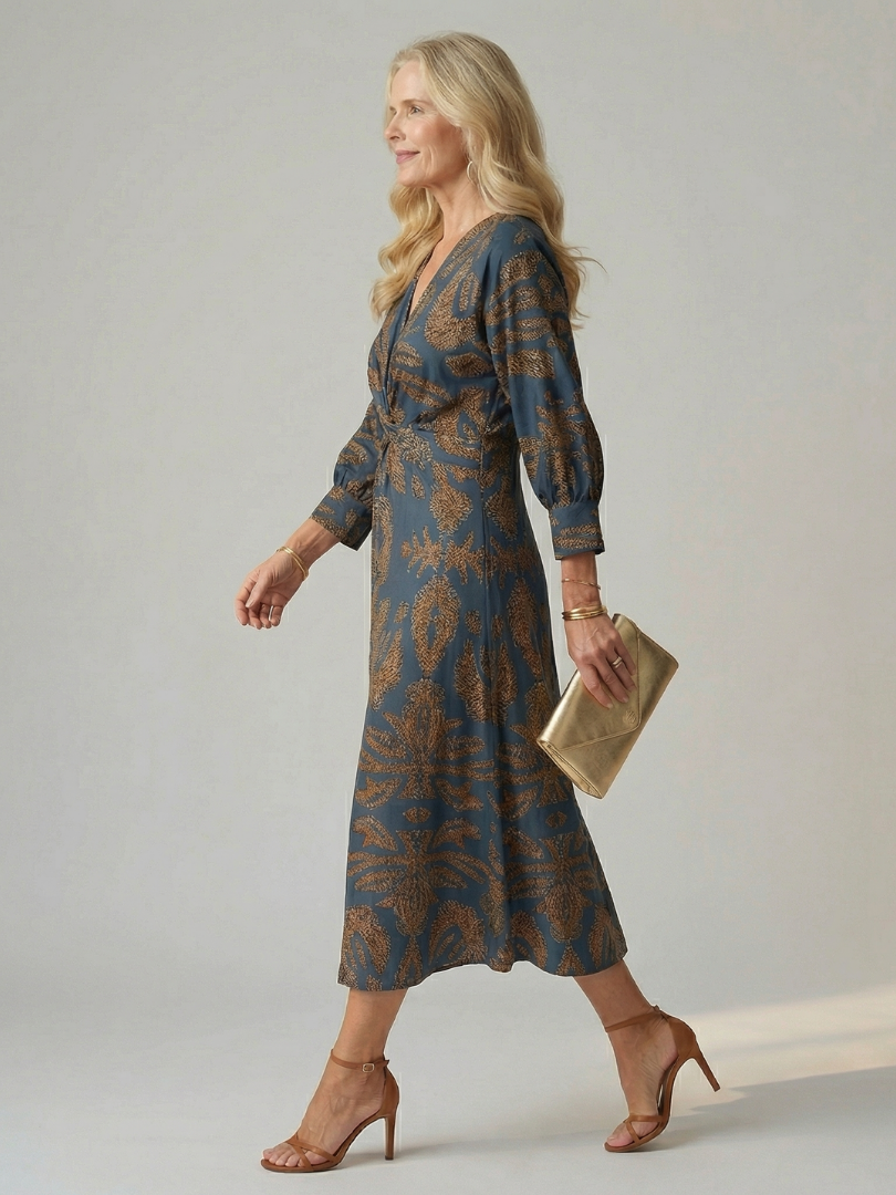 GirardLyon | Robe Midi Wrap Naturelle Lune