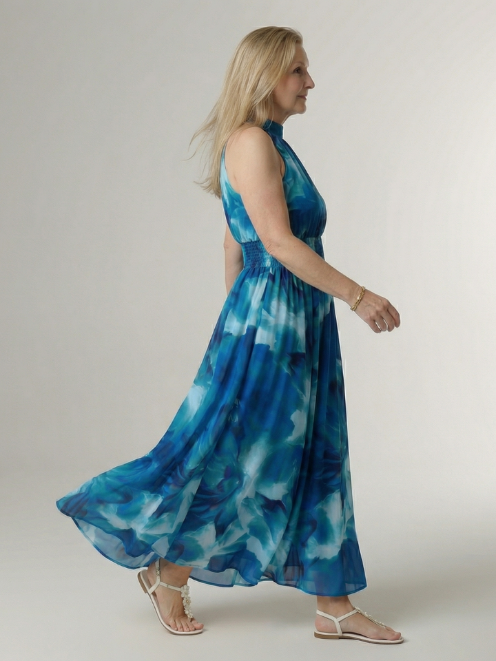 GirardLyon | Robe Midi à Encolure Halter Froncée Sylin
