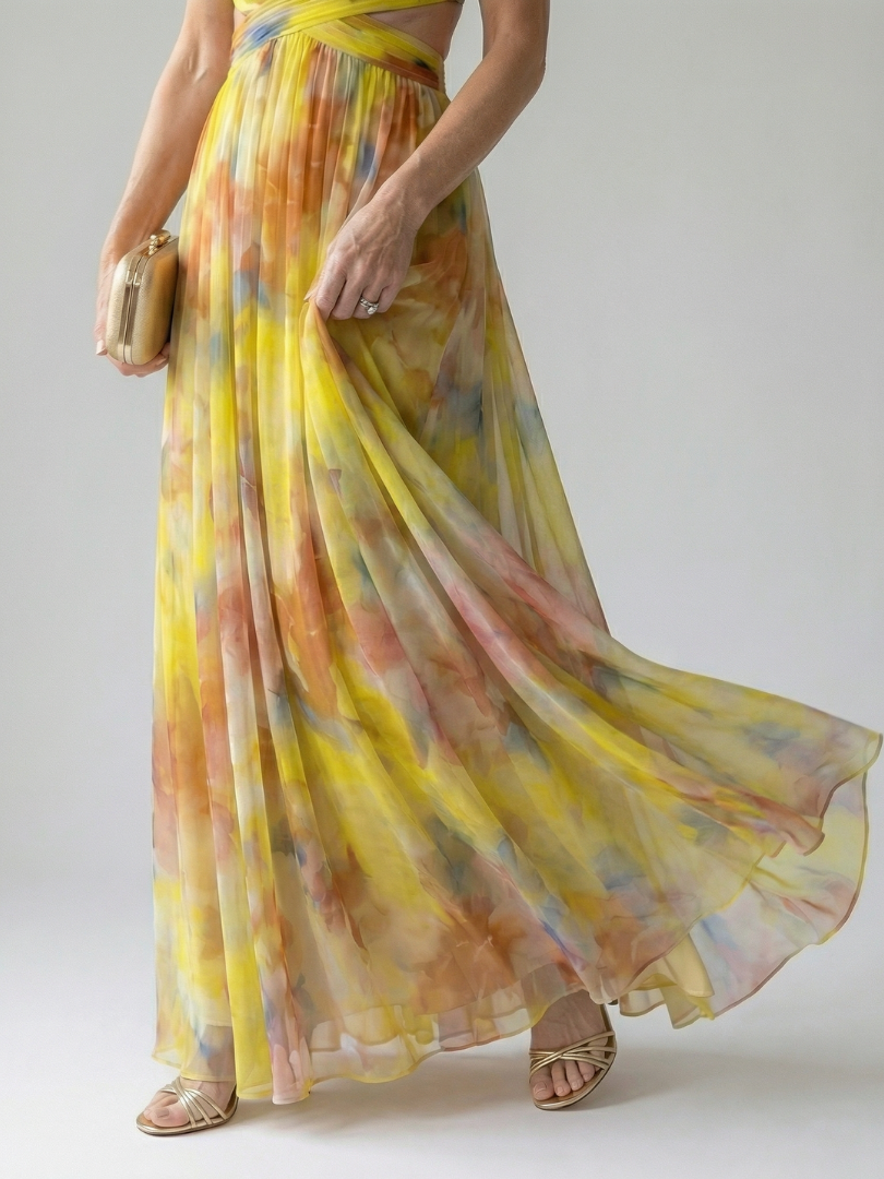 GirardLyon| Robe Maxi à Enveloppe Douce Isel