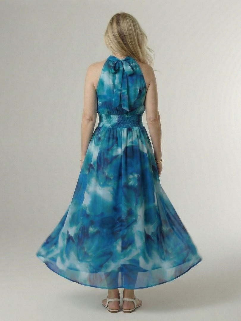 GirardLyon | Robe Midi à Encolure Halter Froncée Sylin