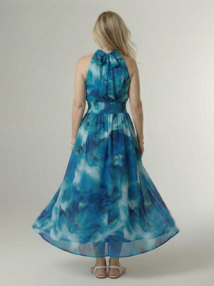 GirardLyon | Robe Midi à Encolure Halter Froncée Sylin