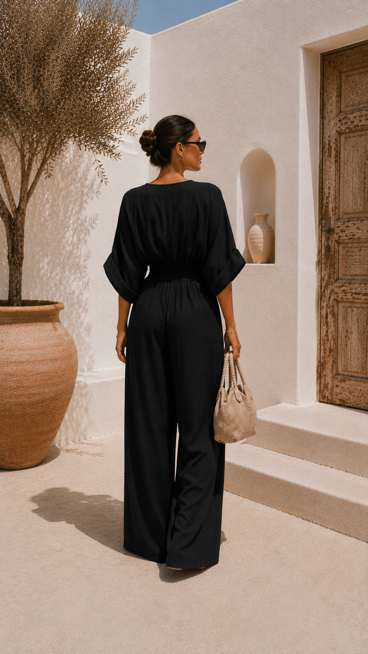 Valeria | Robe longue en mousseline à décolleté en V