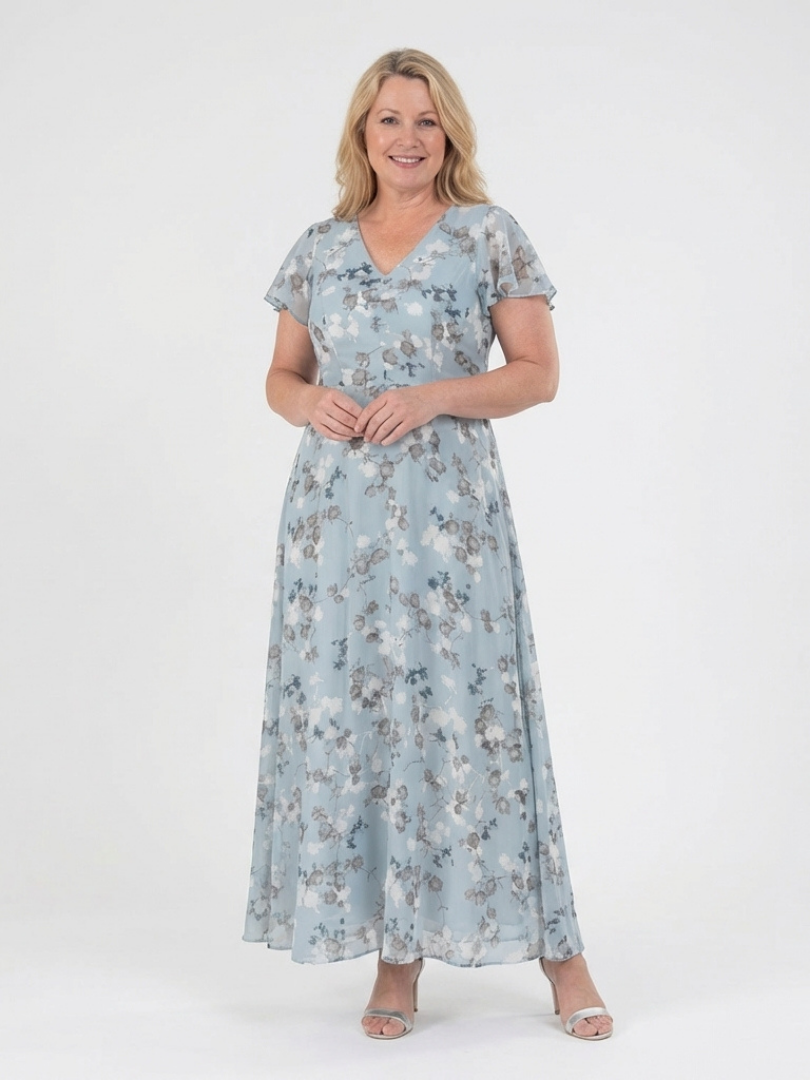 GirardLyon | Robe Maxi en Chiffon Floral Ismeria
