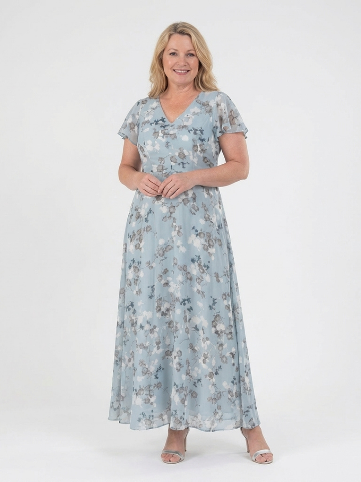 GirardLyon | Robe Maxi en Chiffon Floral Ismeria