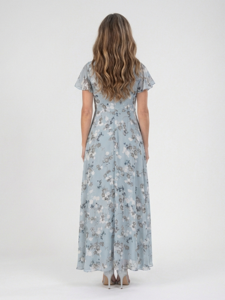 GirardLyon | Robe Maxi en Chiffon Floral Ismeria