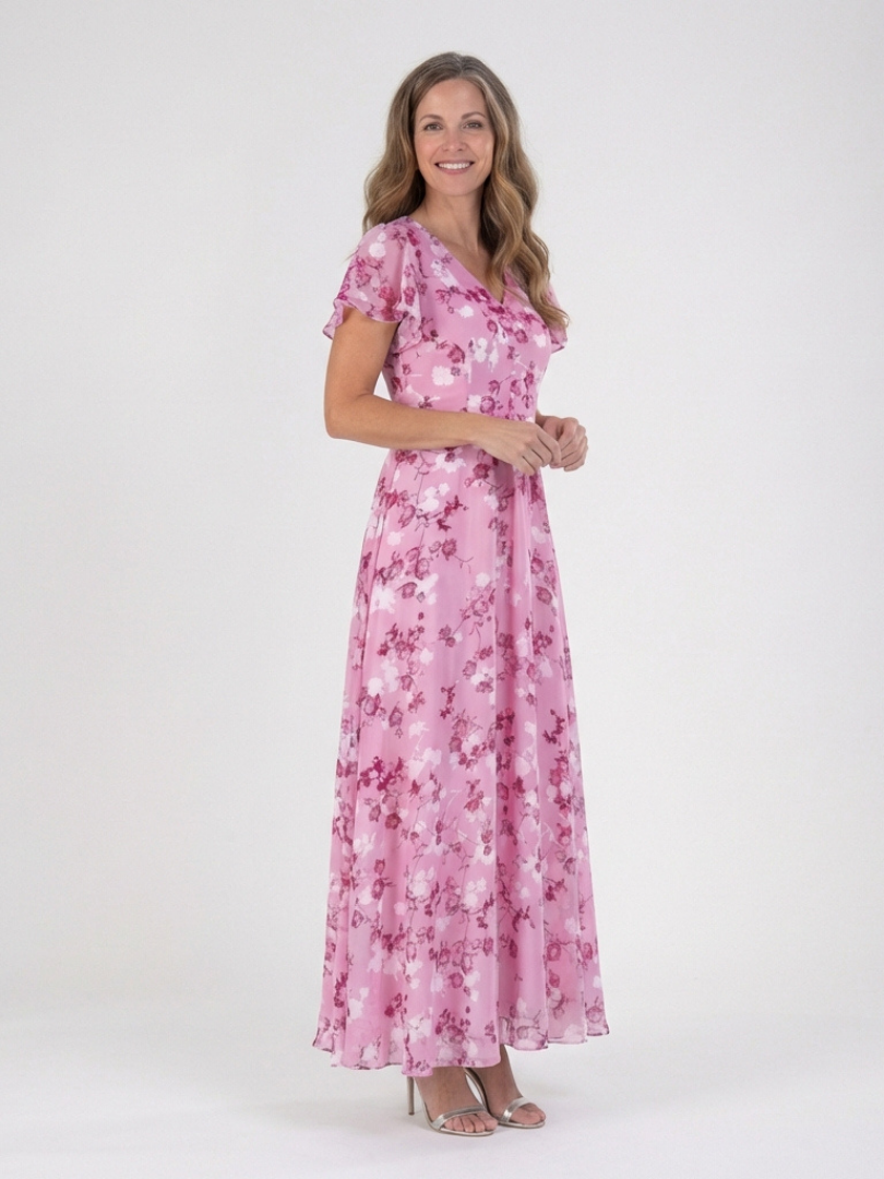 GirardLyon | Robe Maxi en Chiffon Floral Ismeria